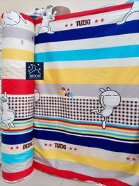 Gambar Kain Sprei Meteran 100% Katun Jepang Karakter Lucu Tuzki Garis Premium - 25 cm dari Kain Sprei Moon undefined 2 Tokopedia