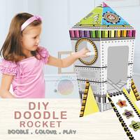 Gambar 3D DIY Doodle Creative Graffiti Villa House Rocket Mainan Karton Rumah - Rocket dari onebaby shop undefined 3 Tokopedia