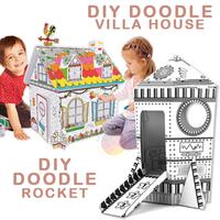 Gambar 3D DIY Doodle Creative Graffiti Villa House Rocket Mainan Karton Rumah - Rocket dari onebaby shop undefined 1 Tokopedia