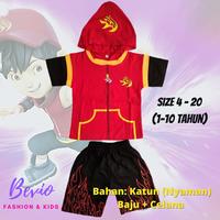 Gambar Kostum Boboiboy Api Baju Anak Laki Cowok Setelan Pendek Karakter - 10 dari Bevio Fashion undefined 1 Tokopedia
