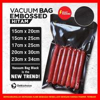 Gambar PLASTIK VACUUM VACUM VAKUM BAG MAKANAN POLOS EMBOSSED EMBOS - 15x25 - EMBOSS HITAM dari kilat packing undefined 5 Tokopedia