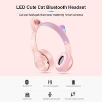 Gambar Headphone Headset NEW P47M RGB LED CAT EAR Wireless Bluetooth Chip 5.0 - Merah Muda dari Epic Store Tokopedia undefined 5 Tokopedia
