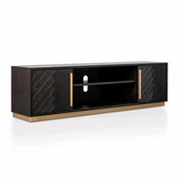 Gambar CUSTOM | Meja / Bufet TV Kayu Jati Industria Hitam Matte - Credenza dari Andrian Furniture undefined 2 Tokopedia