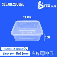 Gambar KOTAK MAKAN PLASTIK SQUARE 2000 ml FOOD CONTAINER/THINWALL - 25 PCS dari Plastik Berlian undefined 1 Tokopedia