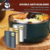 Gambar Mangkok Stainless Gagang Mangkok Kuah Tutup Cangkir Mangkok - Biru dari SUNXIN undefined 5 Tokopedia