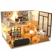 Gambar DIY Miniatur Dua Lantai Rumah Minimalis Plus LED dan Kotak Acrylic dari Youle Bookstore undefined 1 Tokopedia