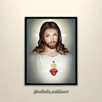 Gambar Hiasan dinding Rohani Kristen Katolik gambar Hati Kudus Yesus 40x30cmb dari Catholicwalldecor undefined 2 Tokopedia
