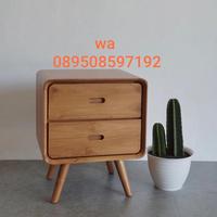 Gambar nakas 2 laci kayu jati / bedside table dari Miftah Antique Furniture undefined 1 Tokopedia