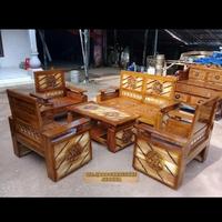 Gambar 1 set meja kursi ruang tamu kayu jati model minimalis dan simple dari UD MEBEL JATI JEPARA undefined 1 Tokopedia