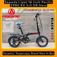 Gambar Sepeda Lipat 16 Inch Pacific 2980 RX 5.0 DB Steel Hi-Ten 7 Sp Shimano - Black Red dari Toko Setia Jaya Sepeda undefined 1 Tokopedia