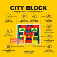 Gambar Mainan Edukasi Anak City Block Kayu Balok Warna Susun Blok Bangun Box dari Toylogy undefined 4 Tokopedia