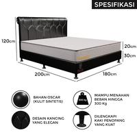 Gambar Dipan Rangka Tempat Tidur 180|Divan Sandaran Kancing|Ranjang Springbed - Hitam dari Citra furniture undefined 5 Tokopedia