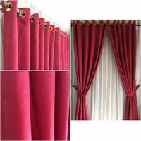 Gambar Gorden blackout polos import Gorden minimalis model semokring - merah maroon, L 100cm x T 150 dari Aryan Gorden undefined 2 Tokopedia