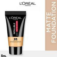 Gambar LOREAL Infallible 24H Matte Cover Foundation 5ml - 95 Light Li dari Makeupgalerystore undefined 1 Tokopedia