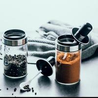 Gambar wadah tempat bumbu dapur lada garam merica - botol bumbu kaca sendok dari yingshope undefined 2 Tokopedia