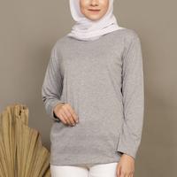 Gambar manset baju wanita bahan katun premium neck basic tops all size-R30S6 - Dark grey dari Loba_gaya undefined 2 Tokopedia