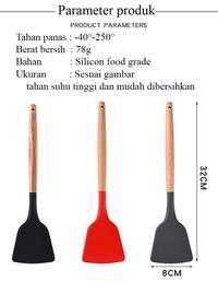 Gambar Sodet Silikon Gagang Kayu Spatula Silikon Gagang Kayu - Hitam dari jaws.acchp undefined 5 Tokopedia