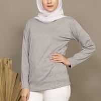 Gambar manset baju wanita bahan katun premium neck basic tops all size-R30S6 - Dark grey dari Loba_gaya undefined 1 Tokopedia