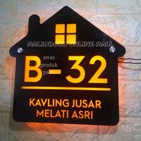 Gambar PAPAN NOMOR RUMAH AKRILIK | NOMER RUMAH | NO RUMAH AKRILIK MENYALA - Model F 20x20 dari Malioboro Online undefined 4 Tokopedia