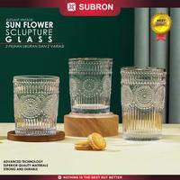Gambar SUBRON Gelas Sun Flower Motif Timbul Bunga Matahari Elegant Vintage - 260ml dari SUBRON KITCHENWARE undefined 1 Tokopedia