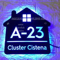 Gambar PAPAN NOMOR RUMAH AKRILIK | NOMER RUMAH | NO RUMAH AKRILIK MENYALA - Model F 20x20 dari Malioboro Online undefined 5 Tokopedia