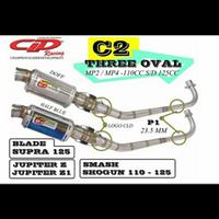 Gambar Knalpot CLD Racing Jupiter Z Supra Smash Shogun Type C2 Oval Doff dari CLD Racing Store 3 undefined 1 Tokopedia