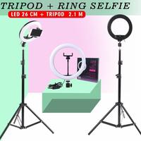 Gambar Paket Kumplit RING FILL LIGHT 26CM PLUS HOLDER PHONE TRIPOD 210cm Ring dari GEN-Z ACCESSORIES undefined 1 Tokopedia