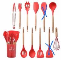 Gambar Spatula Set 10in1 silikon kayu sendok sutil brush penjepit kocokan - pink dari FORTUNATUS TABERNA undefined 4 Tokopedia