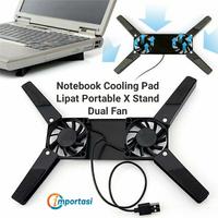 Gambar Cooling Pad X Stand Dual Fan Lipat Portable Laptop Notebook Macbook dari Importasi undefined 1 Tokopedia