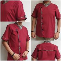 Gambar Baju PREMIUM Chef Pria Kombi Batik dg Ventilasi bahan KATUN TROPICAL - Hitam, S dari Lariba Kitchen Convection undefined 4 Tokopedia