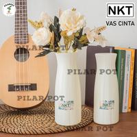 Gambar vas pot bunga tanaman NKT VAS BUNGA CINTA - hiasan meja dekor kantor dari pilar pot undefined 3 Tokopedia
