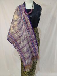 Gambar Selendang Songket Mesin Palembang Warna Ungu Tua dari Songket Cek Ipah undefined 4 Tokopedia