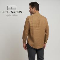 Gambar Kemeja linen infinity plus peternation warna cafe au lait regular fit - M dari PETERNATION undefined 2 Tokopedia