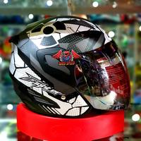 Gambar HELM GM FIGHTER HAZARD BLACK SILVER DOFF dari Maxi speed shop undefined 2 Tokopedia