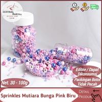 Gambar Sprinkle Kue Mutiara Bunga Pink Biru / Springkel Springkle Hiasan Kue - 30 gram dari Sentral Baking undefined 1 Tokopedia