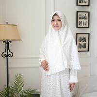 Gambar Agnes Jilbab Putih Khimar Syari Hijab Silk Kerudung Brukat Glitter dari Ayo dituku_NEW undefined 4 Tokopedia