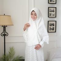 Gambar Agnes Jilbab Putih Khimar Syari Hijab Silk Kerudung Brukat Glitter dari Ayo dituku_NEW undefined 3 Tokopedia