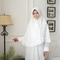 Gambar Agnes Jilbab Putih Khimar Syari Hijab Silk Kerudung Brukat Glitter dari Ayo dituku_NEW undefined 1 Tokopedia