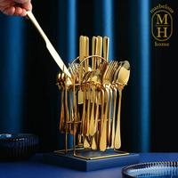 Gambar Set Rak Sendok Garpu Gold | Cutlery Gift Box Kado Housewarming Nordic - Gold dari Marbelous Home undefined 5 Tokopedia
