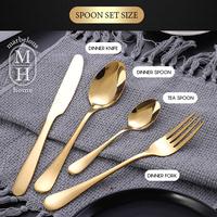 Gambar 24pcs Sendok Garpu Gold Gift Box Stainless Steel Cutlery Set Hadiah - Gold dari Marbelous Home undefined 3 Tokopedia