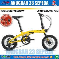 Gambar Sepeda Lipat 16,20 Inch Exotic Explore 100 Alloy 8 Speed - Golden Yellow, 16 Inch dari Anugrah 23 sepeda undefined 1 Tokopedia