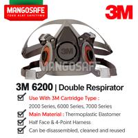 Gambar 3M 6200 Half Face Mask Reusable Respirator Masker Lab Cat Gas Kimia dari mangosafe undefined 2 Tokopedia
