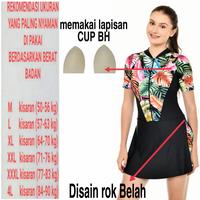 Gambar Elok Sport Baju Renang Diving Rok Dewasa Model Diving Rok Lapis Celana Atas Lutut Lengan Pendek Resleting Depan Spandex Lycra Premium UV Protection - DV ROK 905, L dari elok sport undefined 3 Tokopedia