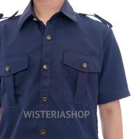 Gambar seragam safari lengan pendek navy seragam security seragam satpam - navy, S dari Oliv77 undefined 5 Tokopedia