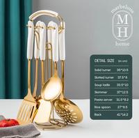 Gambar Spatula Set 6 Alat Masak Rak Gold | Gift Box Kado Wedding Housewarming - White dari Marbelous Home undefined 3 Tokopedia