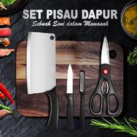 Gambar Pisau Set Dapur Lengkap Plus Talenan dan Gunting 5 In 1 / Pisau Dapur dari InternalCom undefined 5 Tokopedia