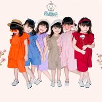 Gambar BAJU ANAK KAOS SETELAN MOZA SMILEE/BAJU ANAK PEREMPUAN RUFFLE SIZE 1-5 - Orange, 2tahun dari Harum Babyshop undefined 2 Tokopedia