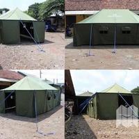 Gambar tenda peleton setandrt pengungsi kap 20 orang - 1set uk 4x6x250, bahan setandar dari ownertenda undefined 4 Tokopedia