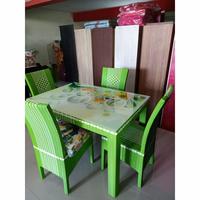 Gambar Meja Makan 4 Kursi Minimalis Termurah Cirebon Brebes Tegal Pekalongan - Kaca Polos dari Tokopabrik_Tegal undefined 2 Tokopedia