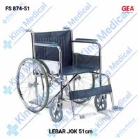 Gambar Kursi Roda Jumbo GEA FS 874-51 Lebar Jok 51cm (Max 120 kg) dari King Medical undefined 1 Tokopedia